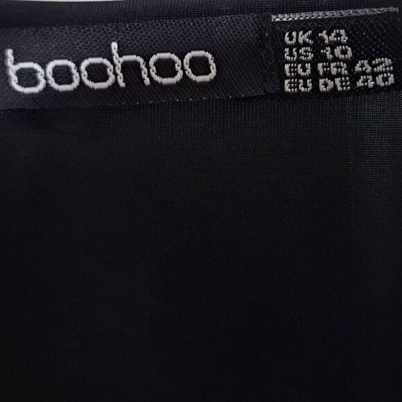 Boohoo Women's Disco Slinky Twist Front Wrap Dress in Black size 10 US - Picture 5 of 7